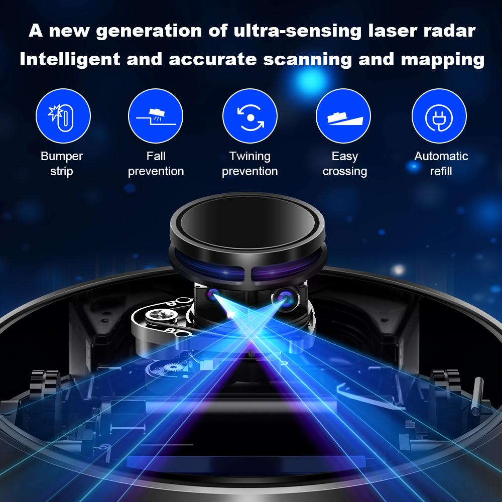 LIECTROUX Робот-пылесос M70 Pro, лазерный лидар, станция автоматической очистки, многоэтажное хранилище карт, выборочная уборка помещений, 6,5 кПа