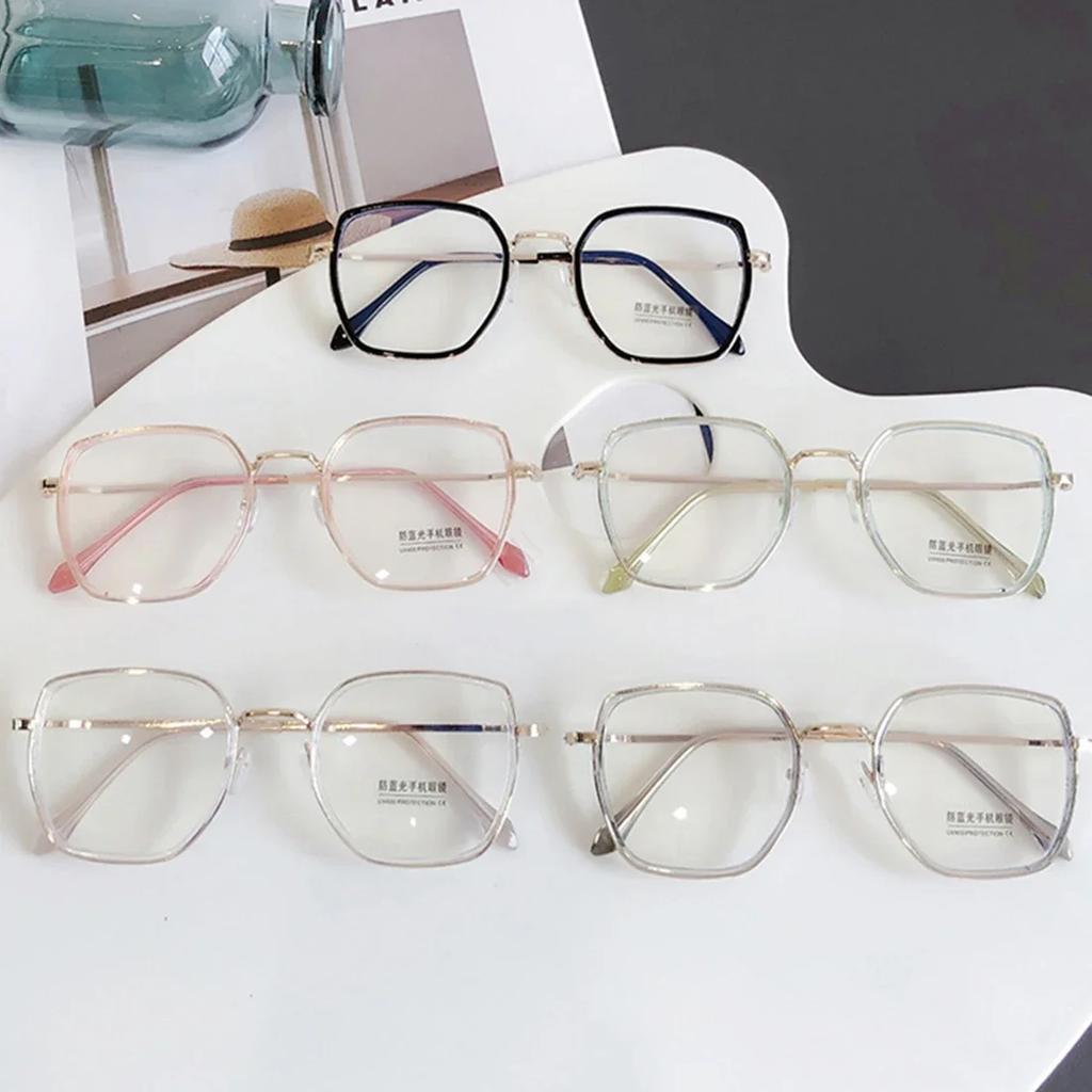 Unisex Square Glasses Women Men Blue Light Proof Glasses Large Frame Optical Spectacle Anti Blue Light Computer Glasses