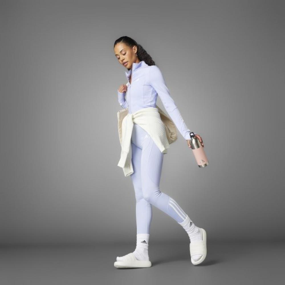 Adidas Женская блузка Hyperglam с застежкой-молнией и ребристым узором на молнии для тренировок