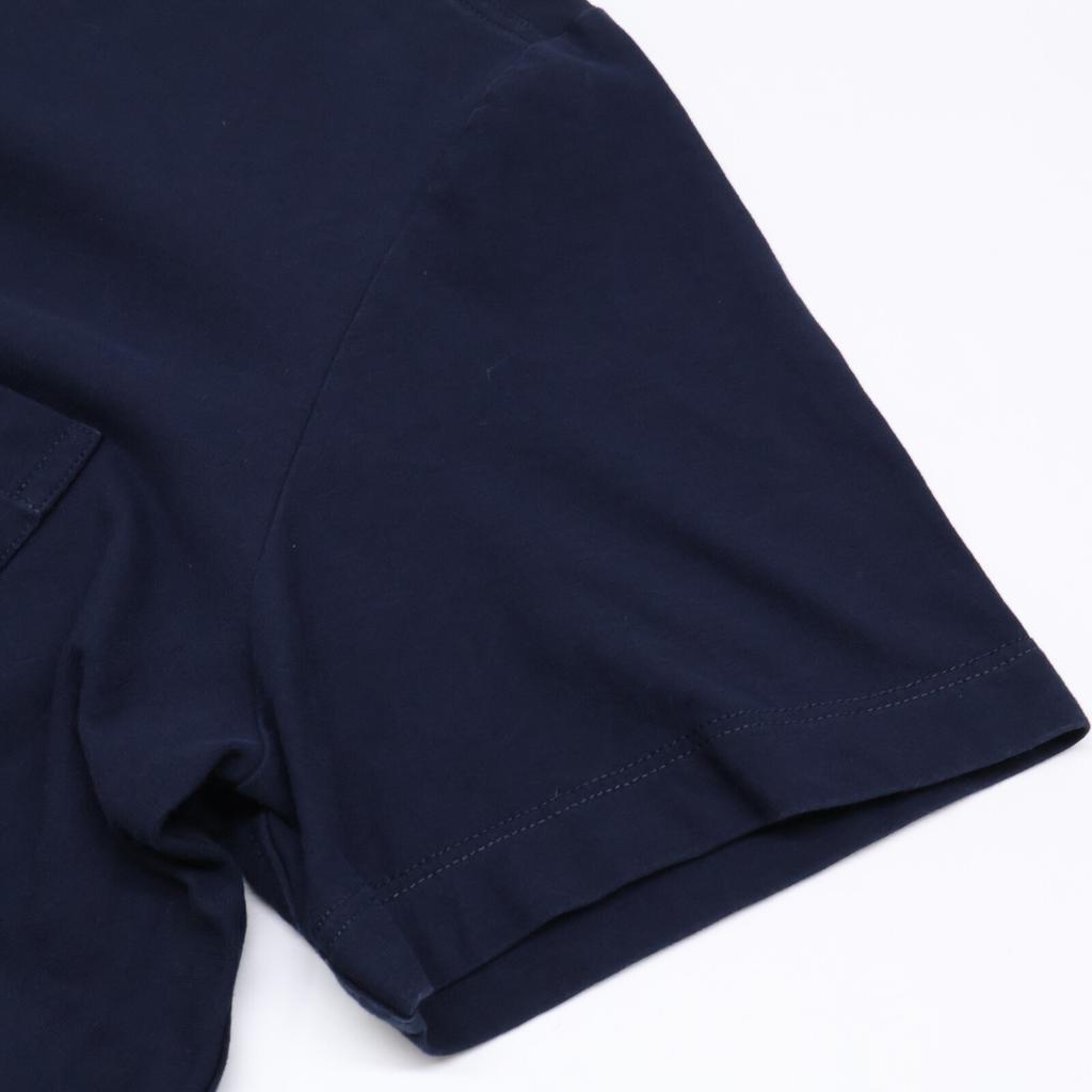 HERMES 20Stainless Steel 01-5773 Cotton Crew Neck Short Sleeve Pocket Top tops L NavyUsed