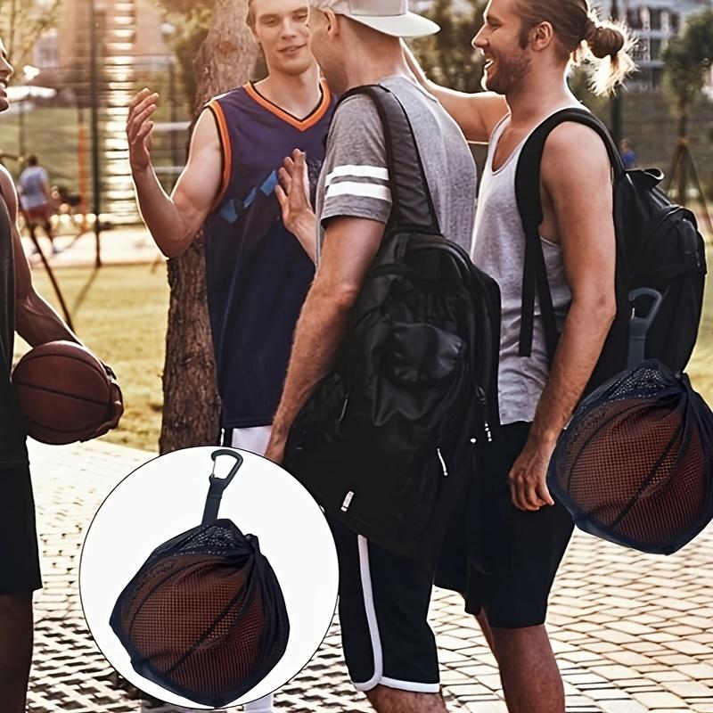 Portable Single Mesh Ball Bag Outdoor Volleyball Basketball Bag with Drawstring Sport Equipment Storage Net