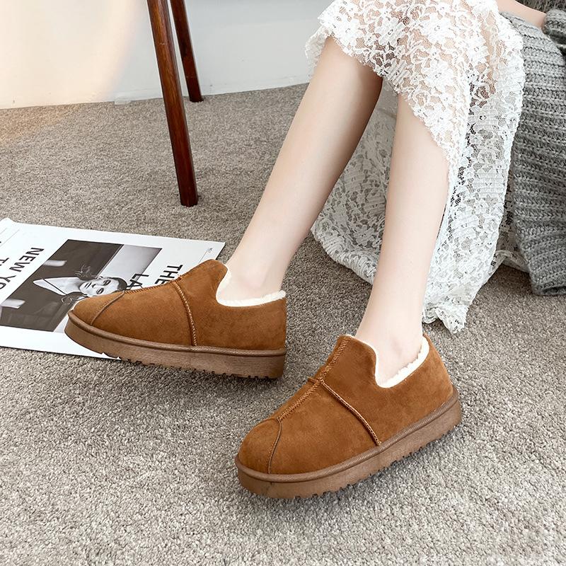 Весенние и осенние хлопковые туфли для женщин, утолщенный бархат для тепла, универсальные зимние ботинки, женские хлопковые туфли One Step