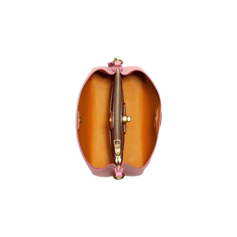 New COACH Willow Cow Leather Bucket Bag, Shoulder Bag, Crossbody Bag, Handbag Medium Women's Pink CA095-B4OSC