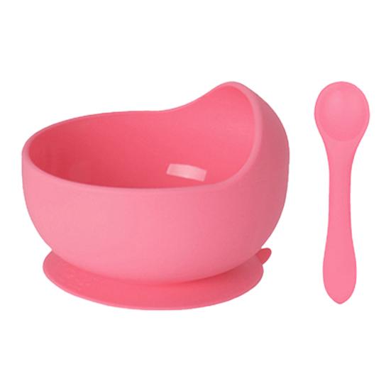 2 шт./компл., детская силиконовая присоска с ложкой, пищевой класс, без бисфенола А, микроволновая печь, посудомоечная машина, безопасная для детей, самостоятельная кормушка, миска для еды, контейнер для еды