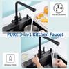 Cecipa Robinet de Cuisine, 3 en 1 Mitigeur de Cuisine pour Système D'osmose, Robinet D'eau Propre avec 2 Leviers de Comman