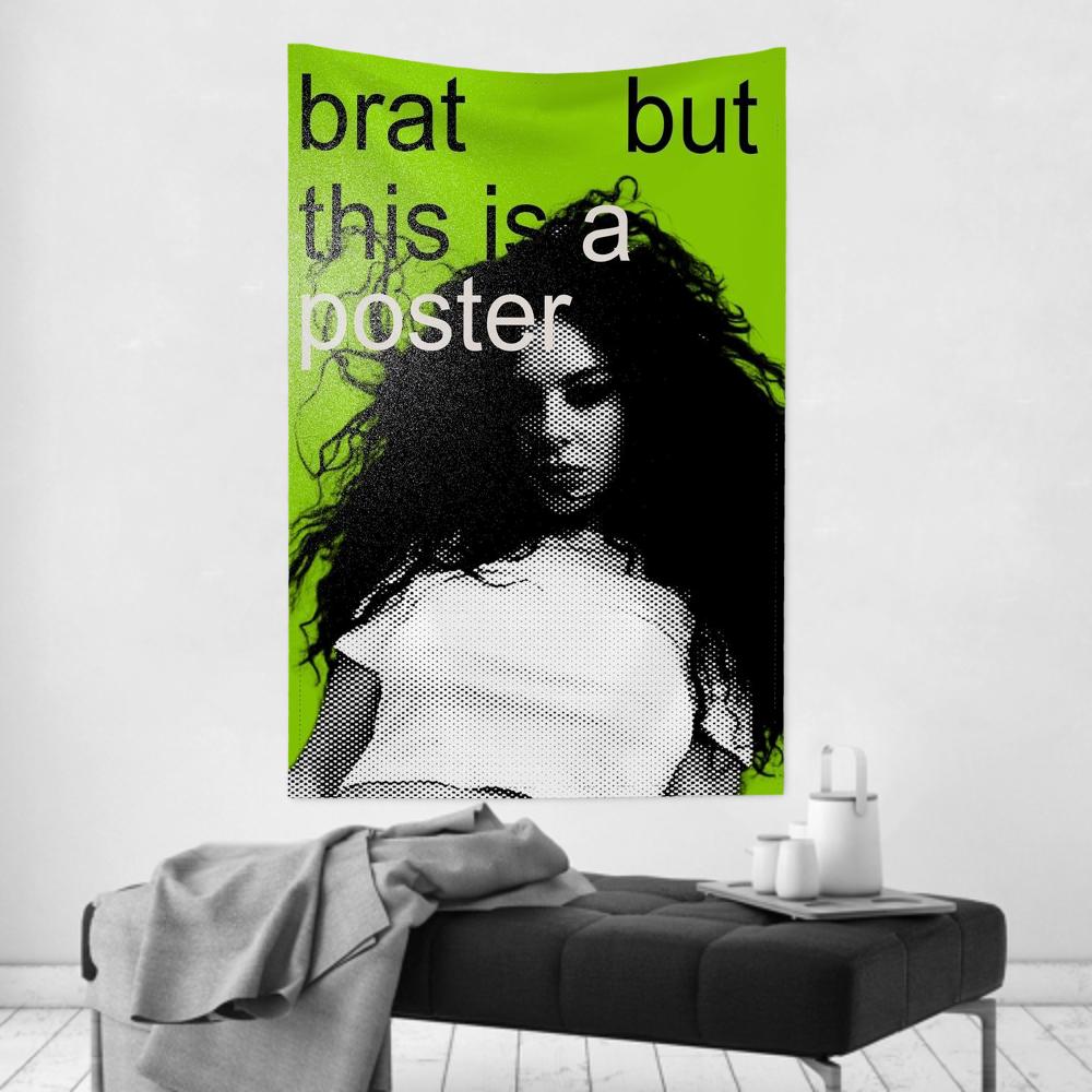 Brat Music Album CCharli Singer Xcx Tapestry Room Decor Wall Cloth Party Hanging Background Room Decor Baby Room