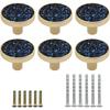 6Pcs Gold Cabinet Knobs, Cabinet Hardware, Bling Metal Drawer Pulls and Knobs for Cabinets, Dressers, and Many Other Home and Office Furniture