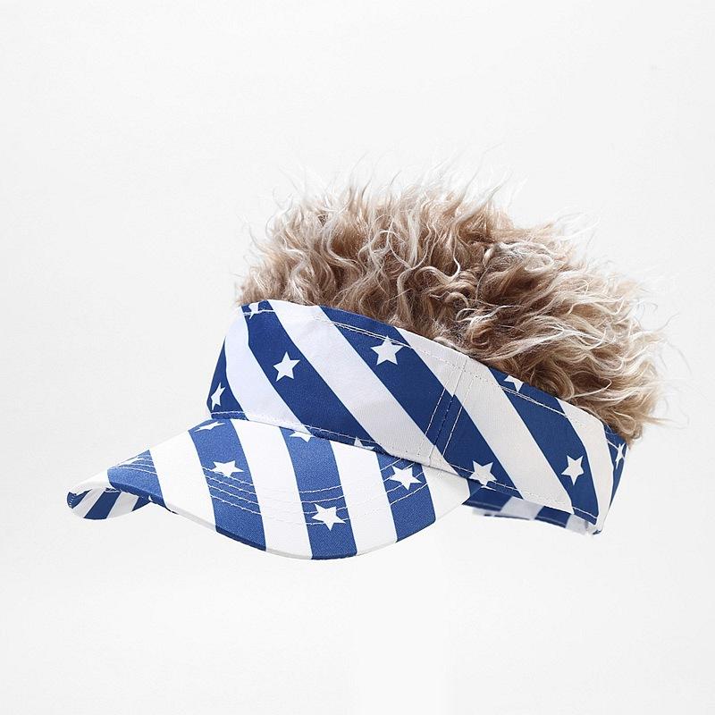 European, American flags, five-pointed stars, striped wigs, baseball caps, hot-selling caps
