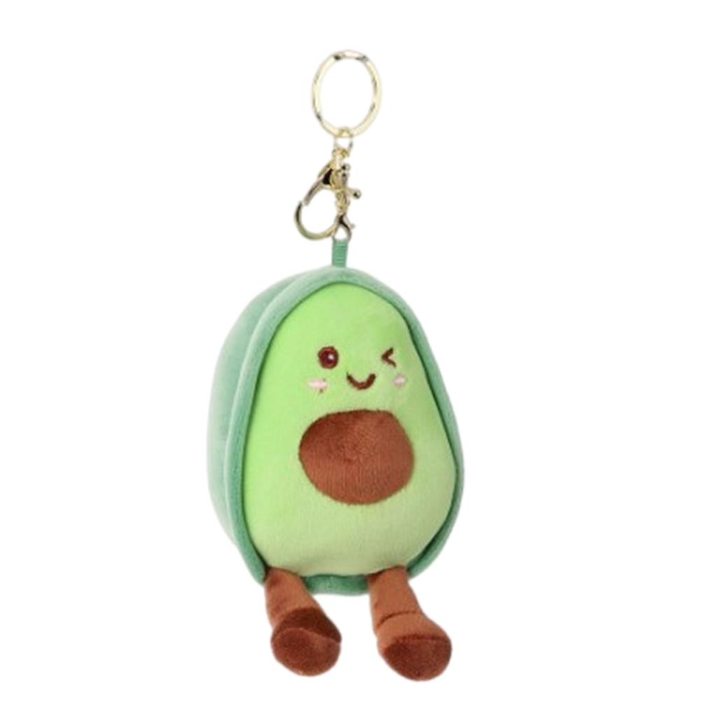 Stylish Avocado Pendant Keychain Fashionable Plush Toy Accessory Soft Polyester Yolk Bag Charm for Girls and Women