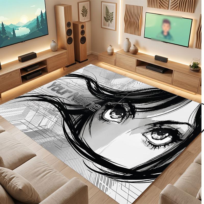 Abstract Personalized Theme Crystal Velvet Floor Rug Personalized Custom Name Text Warm Carpet Home Decoration