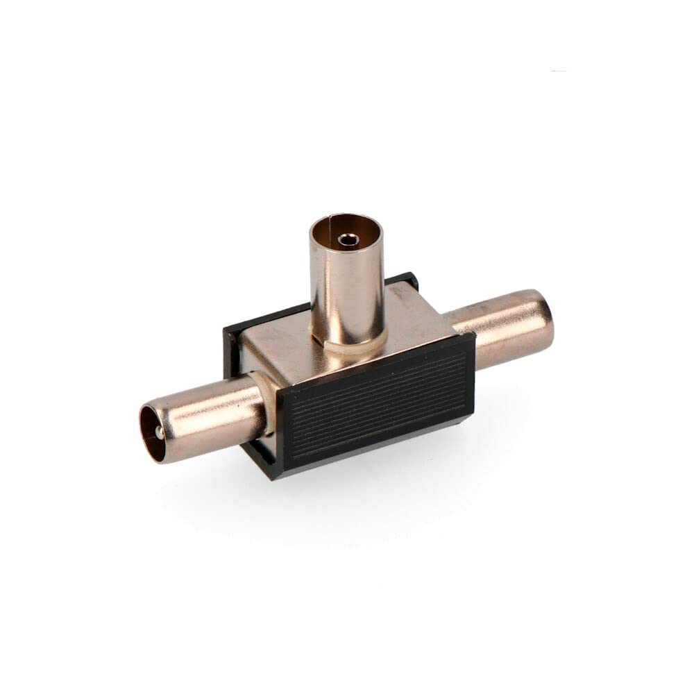 ТВ-переключатель 1 цоколь + 2 контакта, черный, экранированный, в термоусадочной упаковке, EDM