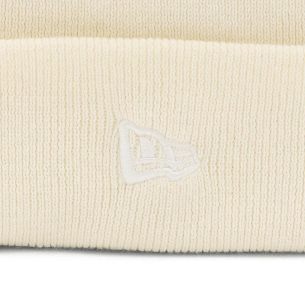 Шапка бини New Era Free Basic с отворотом, хлопок, трикотаж, не совсем белая
