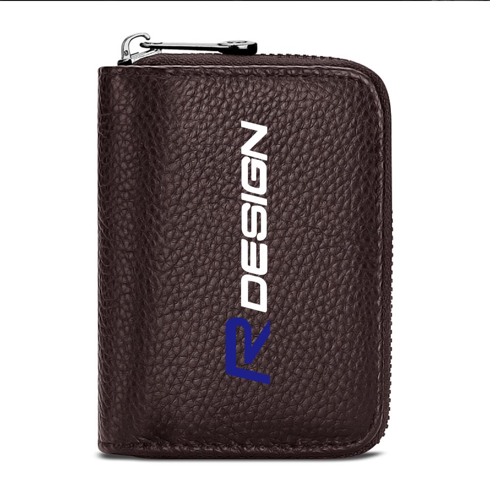PU Leather Short Wallet With Zipper Coin Pocket Vintage Big Capacity Short Money Purse Card For Volvo XC90 XC60 C30 S60 C70 XC40