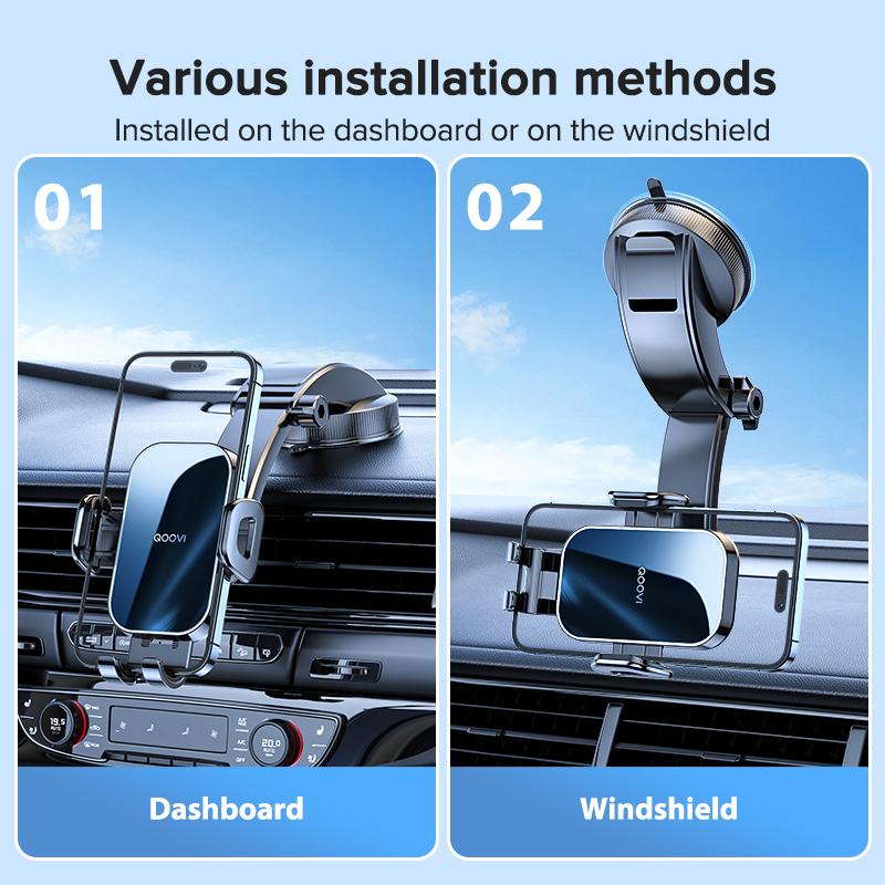 QOOVI Автомобильный держатель для телефона, подставка для крепления на приборной панели, универсальный держатель для мобильного телефона, поддержка GPS для iPhone 14 13 Pro, Samsung, Xiaomi, Huawei