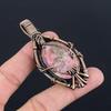 Pink Thulite Gemstone Pendant 999 Copper Wire Wrapped Jewelry, Handmade Antique Pendant Jewelry, Gift For Mother