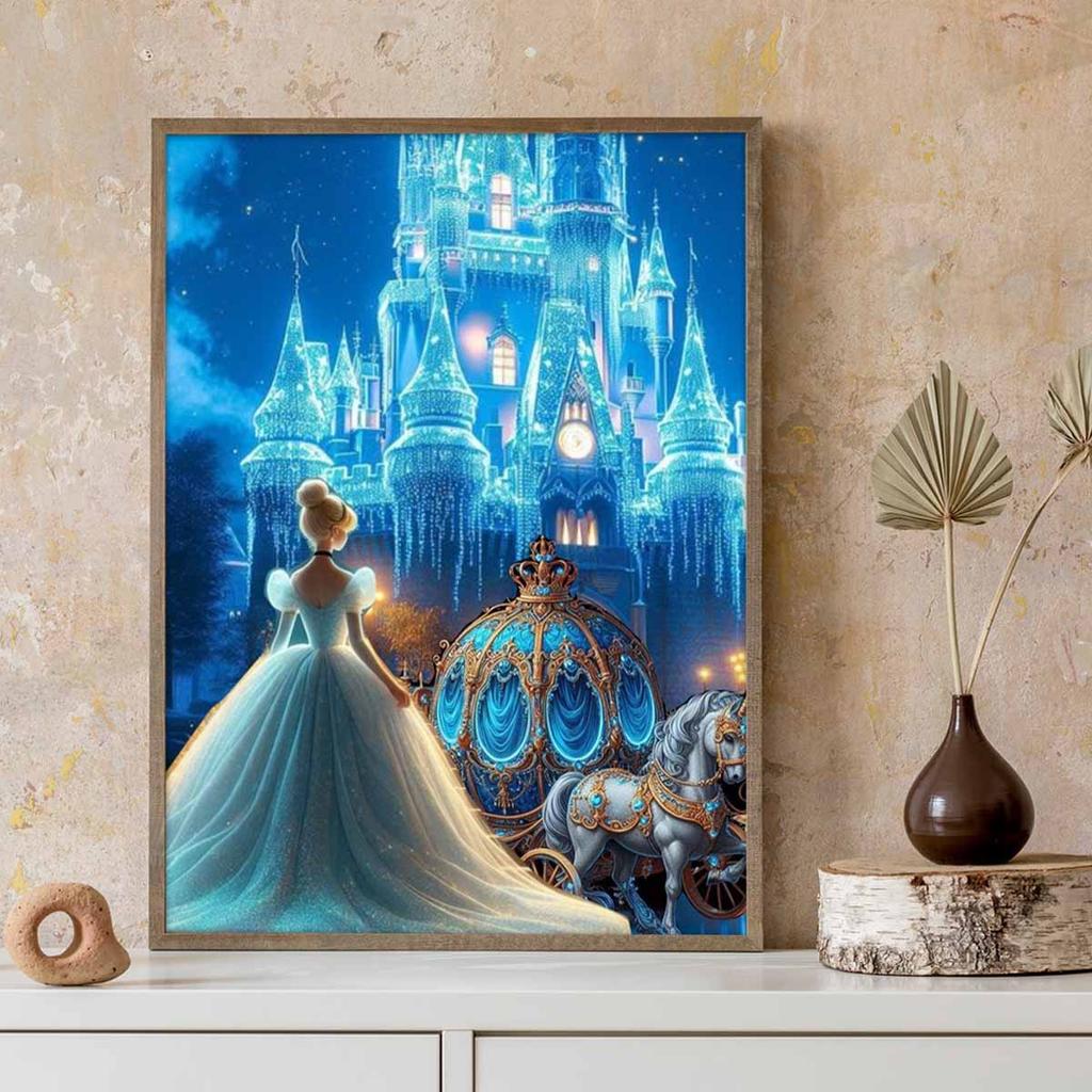 Алмазная живопись своими руками Хрустальный дворец и Золушка Набор для вышивания крестом Мозаичное искусство Алмазная живопись Полная выкладка круглыми алмазами Домашнее украшение