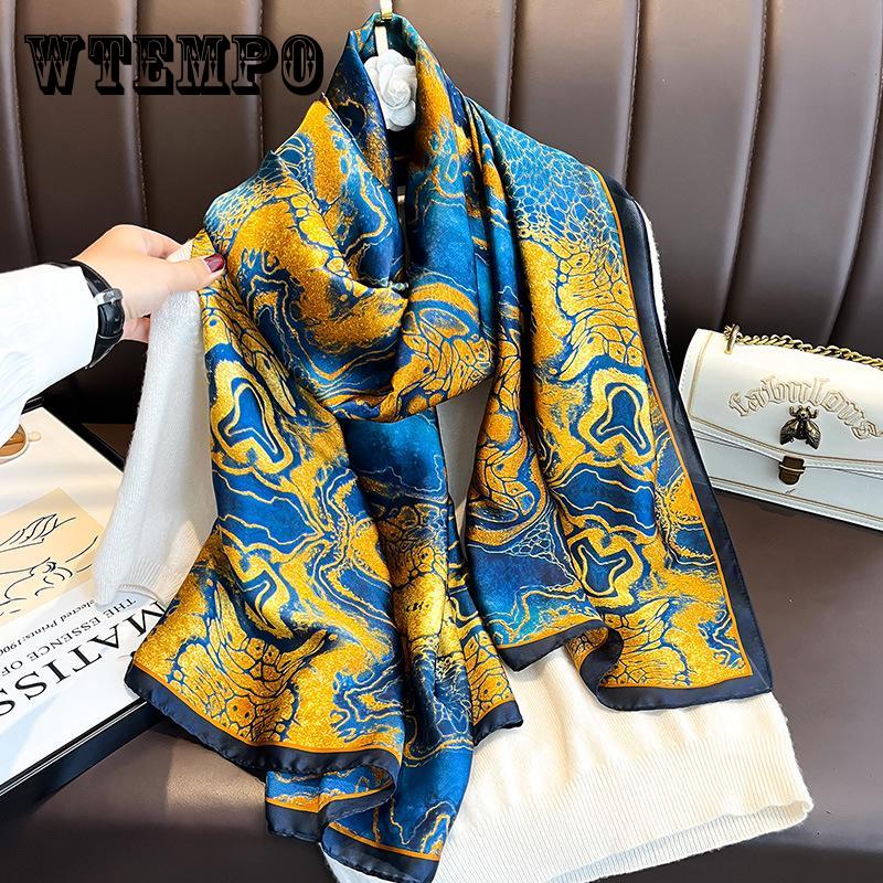 Soft Scarf Shawl - Classic Thin Satin Fabric, Smooth Texture, Sun Protection, Travel, Beach, Towel, Head Wrap, Women's Accessory