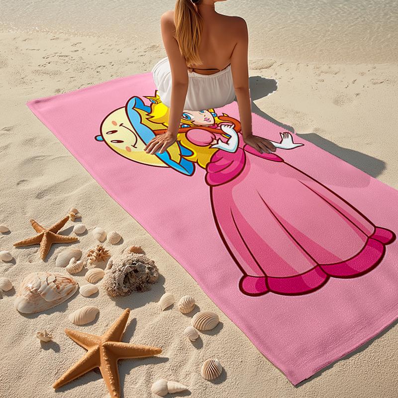 Ultra-Soft Beach Towel with Princess Peach Theme,Ideal for Pool - Camping, Diving - Perfect Travel Essential, Vibrant Beach Towel.