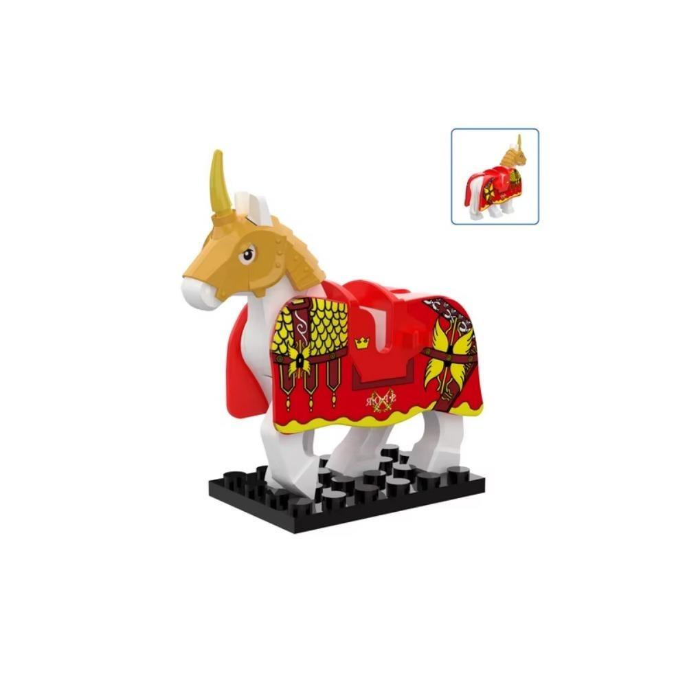 Средневековый MOC Боевой конь Строительные блоки Волк Рыцарь Фигурка Монстр Дикое животное Лиса Жираф Воробей Ворона Панда Модель Кирпич Игрушка K055