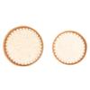 2pcs Woven Snack Serving Tray Round Traditional Handmade Art Style Rattan Decorative Tray for Food