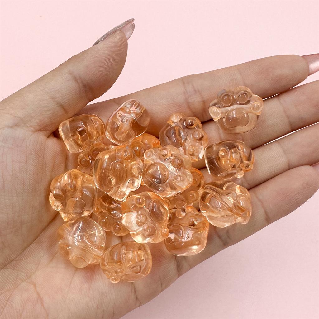 Home Party Supplies Jewelry Crystal Bear Paw Straight Gole Cartoon 30PCS/Bag Beaded Children's Bracelet DIY Transparent Pendant 18 * 17mm