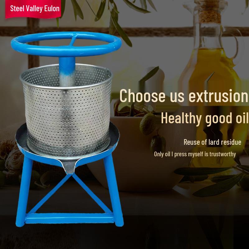 Manual Household Lard Press & Juicer: Small Residue Cake Machine for Oil, Vegetable Water, Chili Oil & Fruit Juice Extraction.