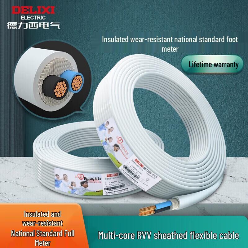 DELIXI RVV 2-Core Copper Sheathed Electric Wire
