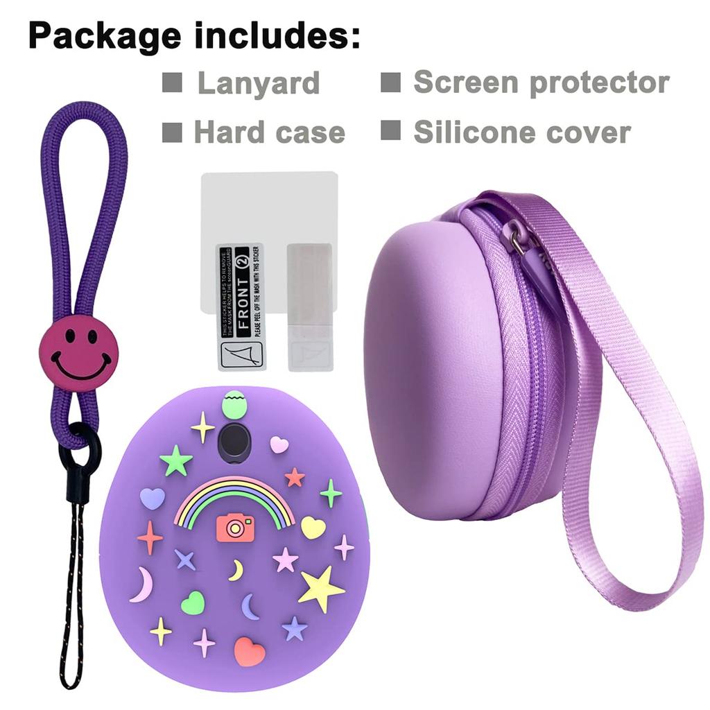JCHPINE Hard Carrying Case and Silicone Cover for Tamagotchi Pix Interactive Virtual Pet Game Tamagotchi Pix Accessories Screen Protector Machine,