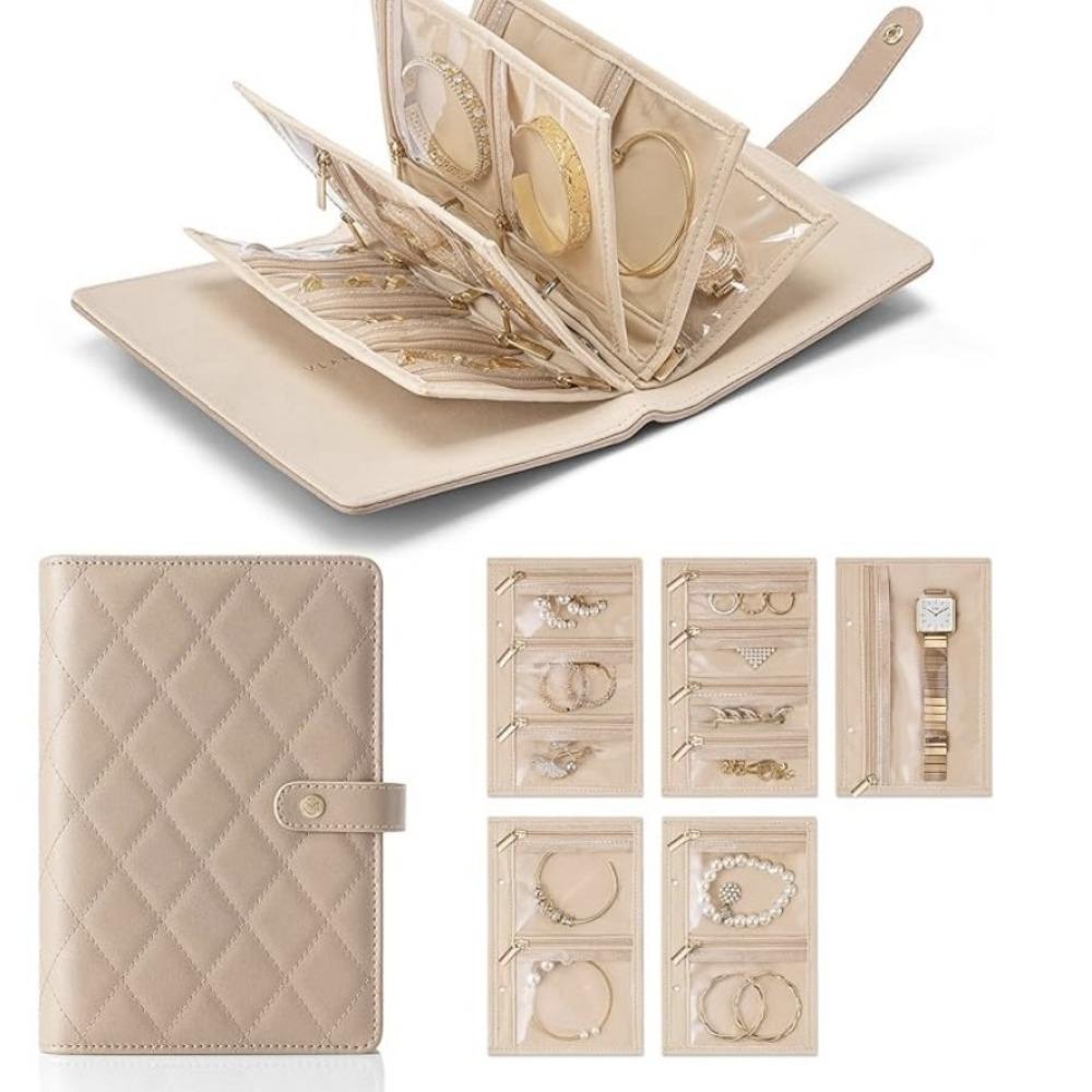 Velvet Necklace Binder Storage Book with Zipper Jewelry Packaging Box Jewelry Organizer for Women