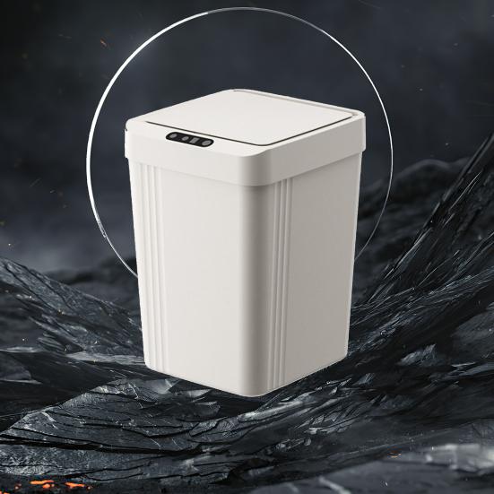 Интеллектуальная бесконтактная мусорная корзина с крышкой, большая емкость 13 л, быстрое реагирование, полностью закрытый автоматический сенсорный мусорный бак