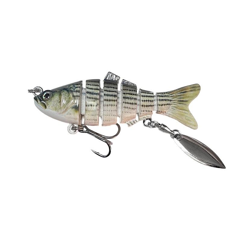 6-Section Jointed Fishing Lure With Flashing Foil Sea Freshwater Bass Pike