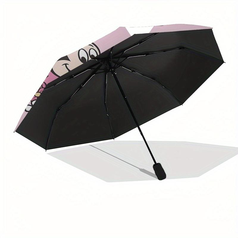 1pc Mickey,Minnie Automatic Folding Umbrella: Compact 8 Bone Design Cartoon Outdoor Travel Companion, Business Umbrella, Christmas Valentine