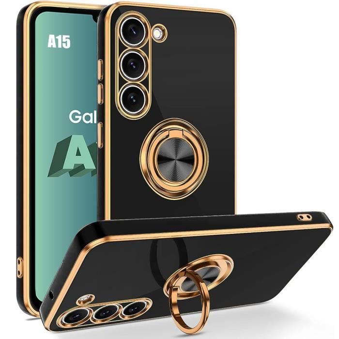 Case - BOOLING - for Samsung Galaxy A15 4G/5G - TPU - Shockproof - Rotating Ring - Black