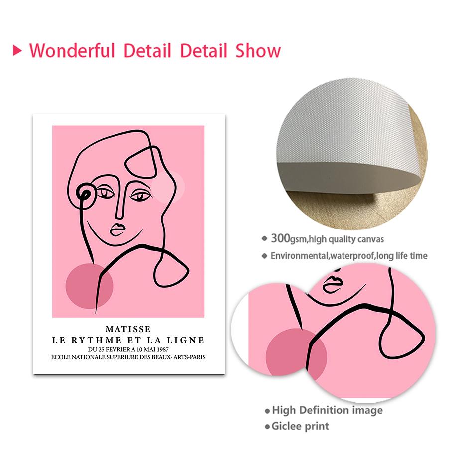 Розовая хорошая энергия Пикассо Матисс Кривая абстрактная настенная живопись на холсте постеры и принты настенные панно для декора гостиной