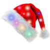 LED Christmas Hat Funny Lighted Christmas Party Hat Plush Light Up Christmas Hat Funny Santa Hat Christmas Decor Party Costume