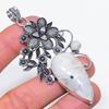 Лунный камень Ручная работа 925 стерлинговое серебро Ювелирное изделие Подвеска 3,23" f1A86