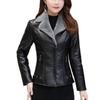 Leather Coat Thick Winter Warm Jacket Fleece Liner Women PU Leather Coat Overcoat Fur Collar