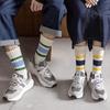 Трендовые японские толстые полосатые носки-гольфы - Ретро махровые подошвы до середины икры для мужчин и женщин