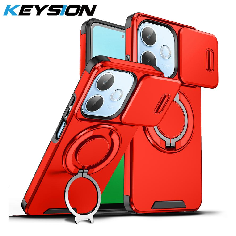 KEYSION Чехол для телефона с вращающейся на 360° подставкой-кольцом для OPPO A5 Pro 5G, сдвижная защита камеры, магнитная противоударная задняя крышка для OPPO A5 Pro