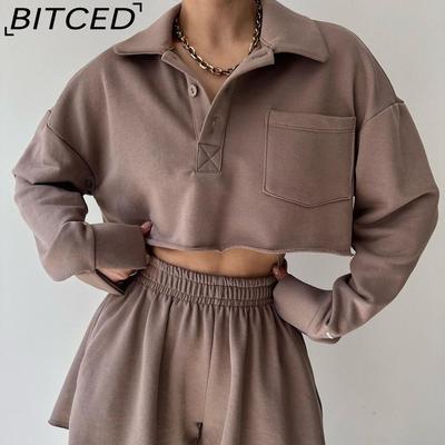 Однотонный повседневный кардиган с длинным рукавом и короткими шортами на завязках