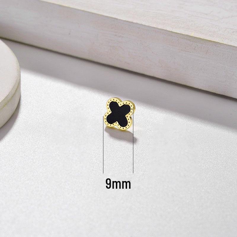 «Изысканные корейские серьги из розового золота с четырехлистным клевером — классическая мода»