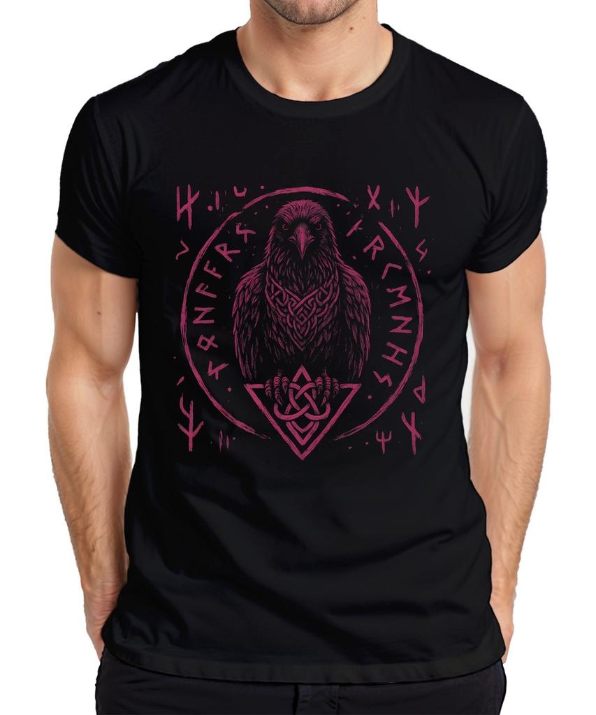 Viking Raven Norse Mythology Runes Celtic Knot Norse Men's T-Shirt