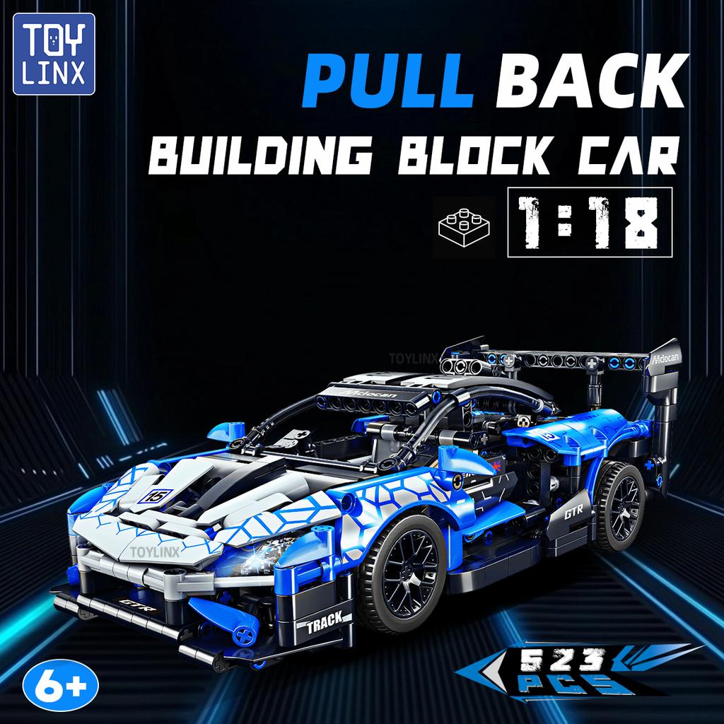 Toylinx 1:18 Технический Автомобиль Пэчворк Строительный Блок Собранная Игрушка Механический Суперкар Гоночный Гоночный Автомобиль для Детей Подарки Без Коробки