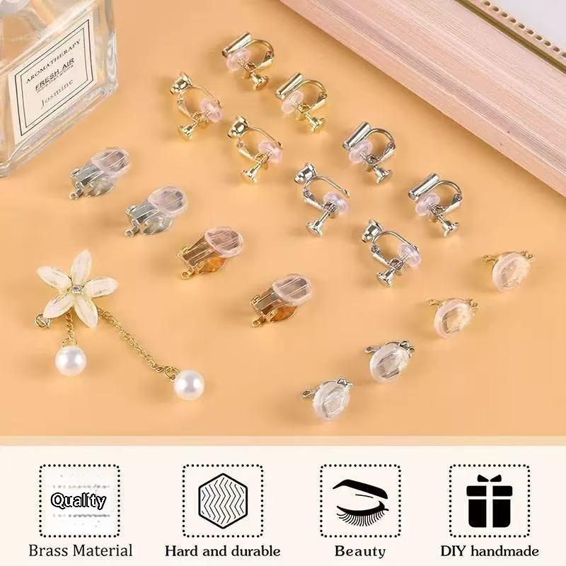 2Pcs Stainless Steel Ear Clips Without Piercing Earrings Parts Findings For Women Ear Clip On Earrings Converter Diy Jewelry
