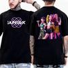 K-Pop Охотники на Демонов Мужская Женская Футболка Saja Boys Jinu Romance Saja Tee Летняя Повседневная Хип-хоп Мода Футболка с Короткими Рукавами