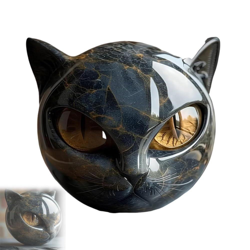 Resin Luxury Black Cat Figurine Hand-Carved Elegant Black Cat Figurine Decorative Statue