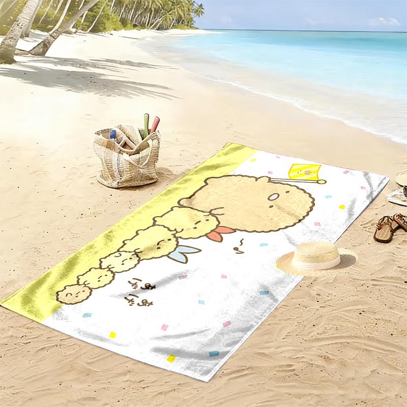 Sumikko Gurashi2 Print Beach Towel, Large Soft Quick Dry Towel for Beach Camping Swimming