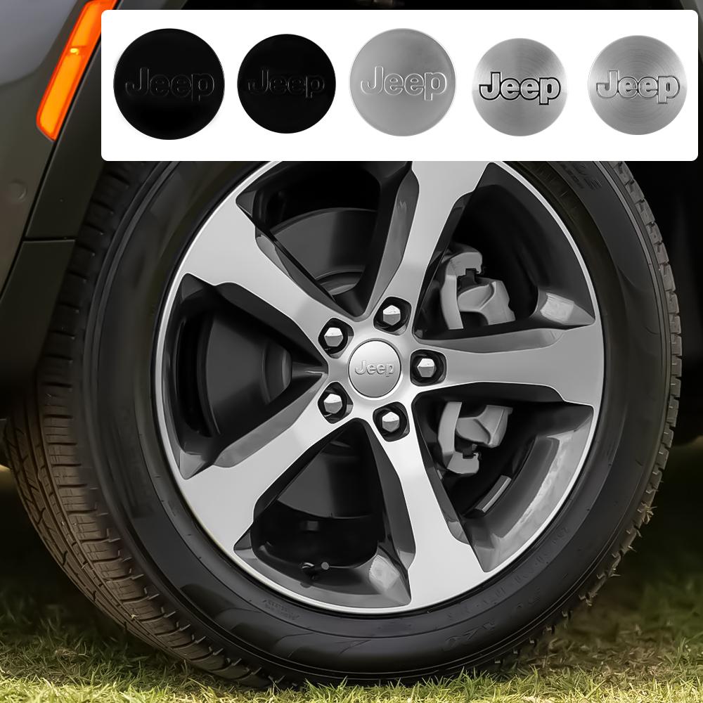 55/64MM 4Pcs Car Styling Wheel Center Hub Cap Covers Badge Accessories For Jeep Wrangler Renegade Compass Gladiator Cherokee JL