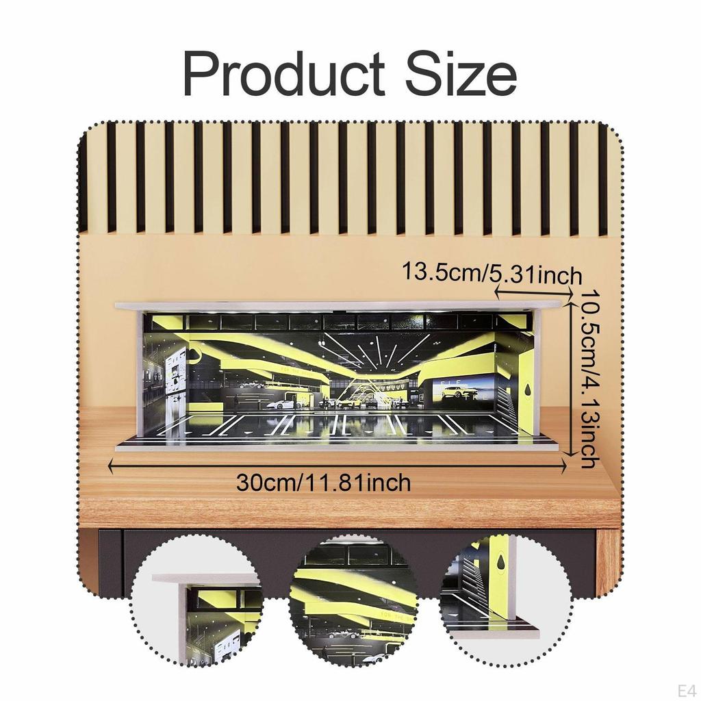 1/64 Model Car Display Case Organizer Garage Diorama Ornament Decoration Scenario Dustproof Parking