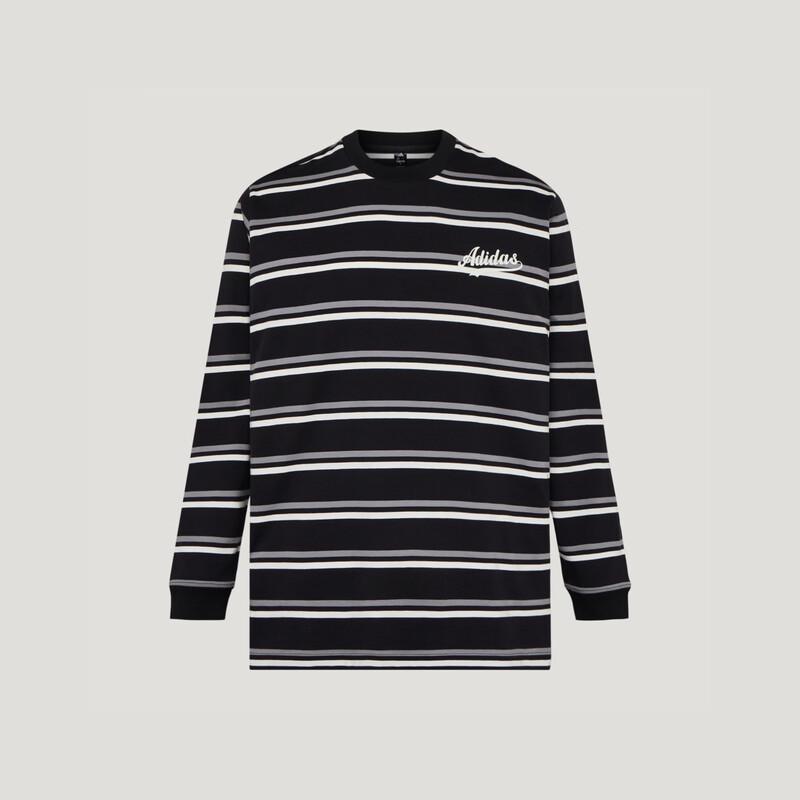 Adidas Unisex Casual Striped Long-Sleeve T-Shirt